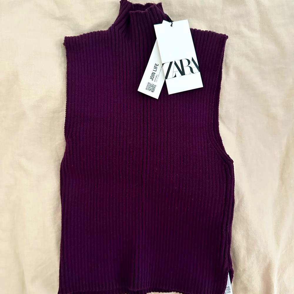 ZARA burgundy brand new mockneck sweater